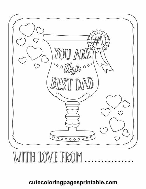 Fathers Day With Floating Hearts Coloring Page