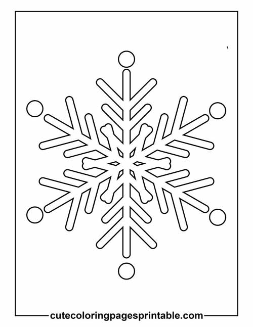 Snowflake Drawing With Framing Borders Coloring Page