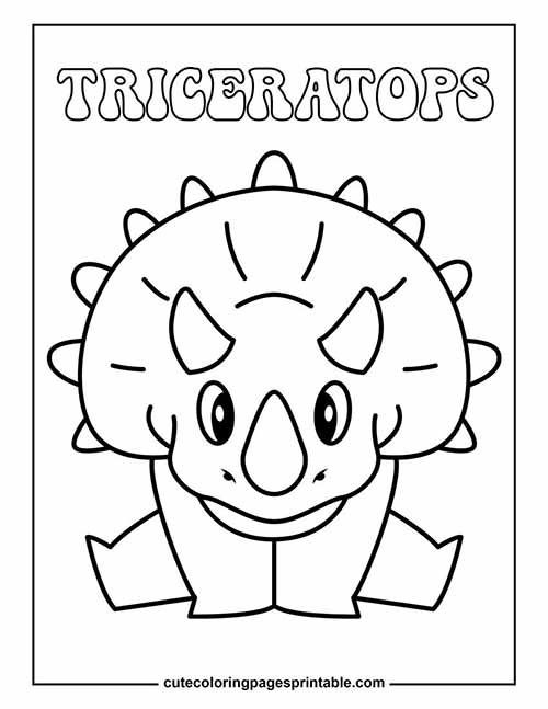 Triceratops Smiling Coloring Page