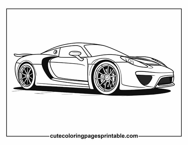 Race Car With Sleek Rims Coloring Page