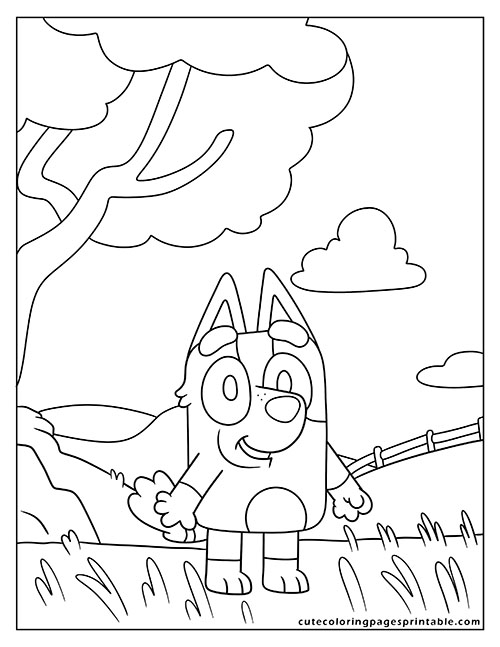 Socks Smiling Bluey Coloring Page