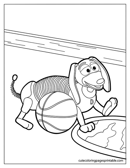 Slinky Dog Wearing A Suit Toy Story Coloring Page