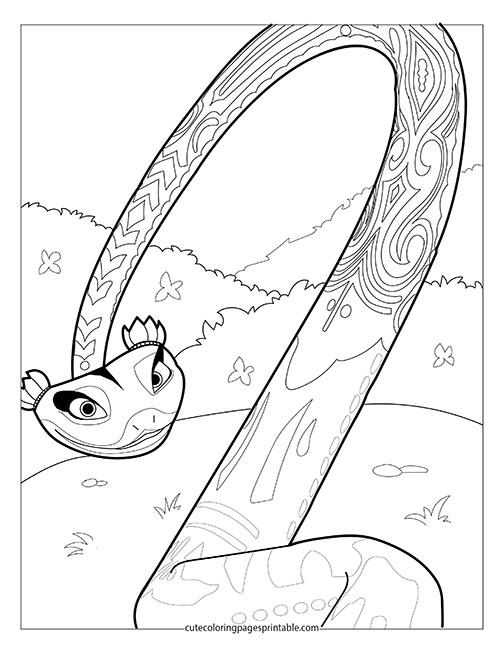 Snake Sliding Down A Chute Kung Fu Panda Coloring Page