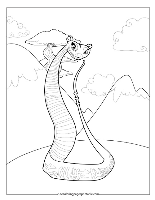 Kung Fu Panda Coloring Page Of Snake With Clouds
