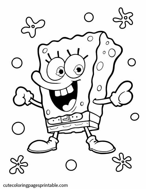 Spongebob Dancing With Starfish Spongebob Squarepants Coloring Page