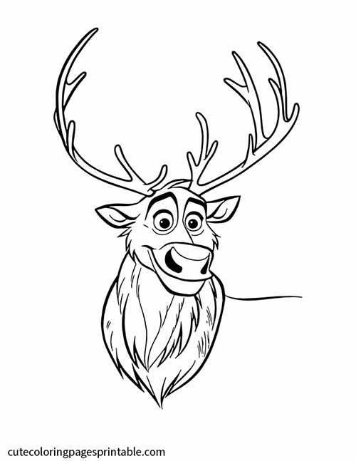 Sven Smiles Frozen Coloring Page
