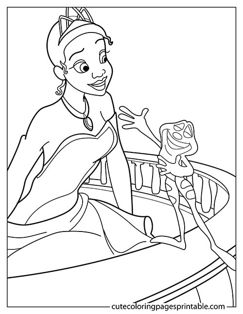 Tiana Smiling Disney Princess Coloring Page