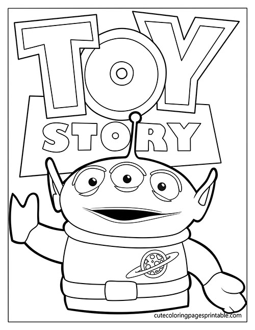 Toy Story Alien Waving Coloring Page