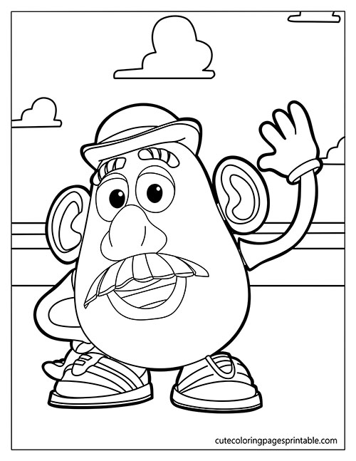 Coloring Page Of Toy Story Character Waving