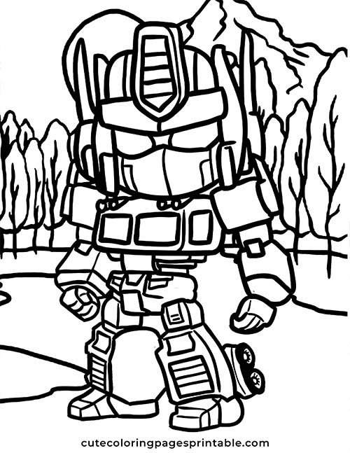 Coloring Page Of Transformers Character Optimus Prime