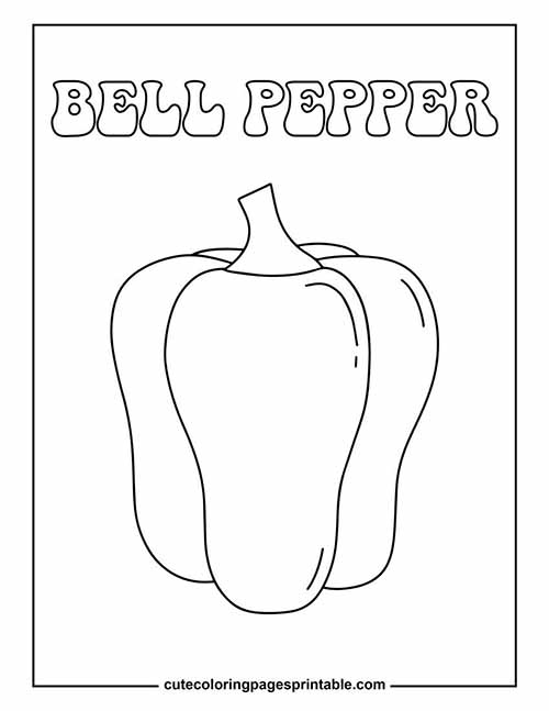 Coloring Page Of Vegetable Bell Pepper