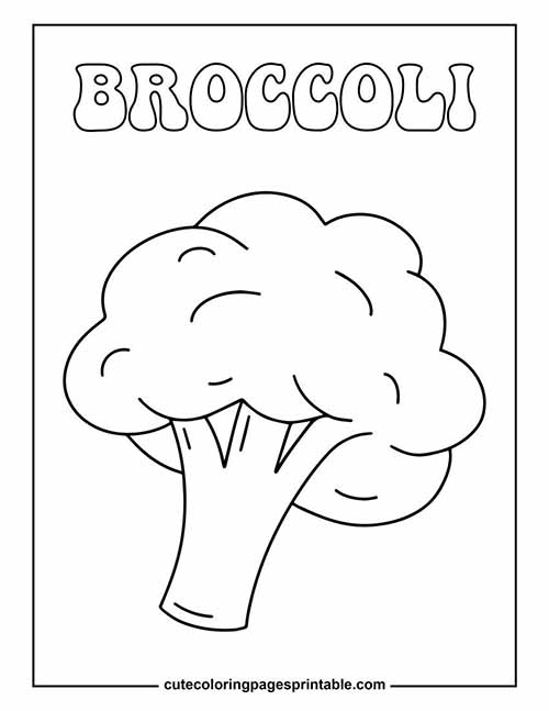 Vegetable Broccoli Coloring Page