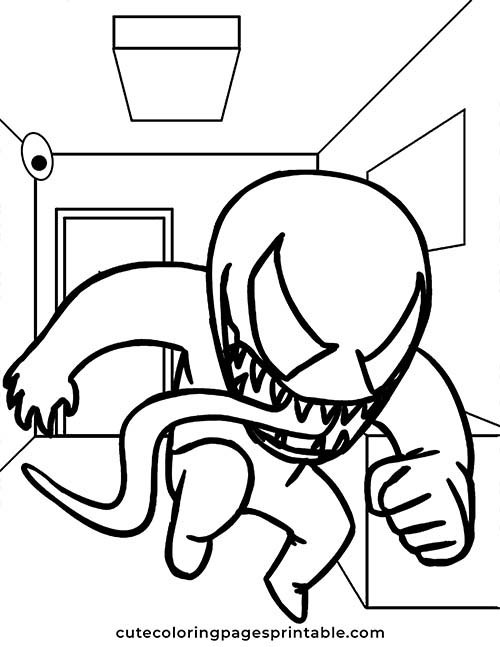 Venom With Sharp Teeth Spider Man Coloring Page