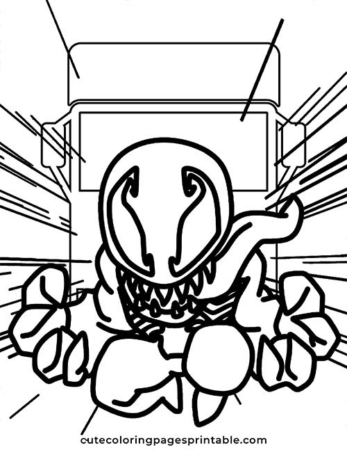 Spider Man Coloring Page Of Venom With Tentacles Writhing