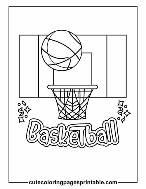 Coloring Page Of Basketball Bouncing